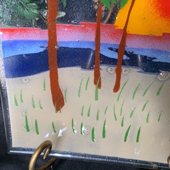 Wm McGrath Fusion Art Glass 56267 “Palm Trees” fused glass tray - Picture 6 of 15